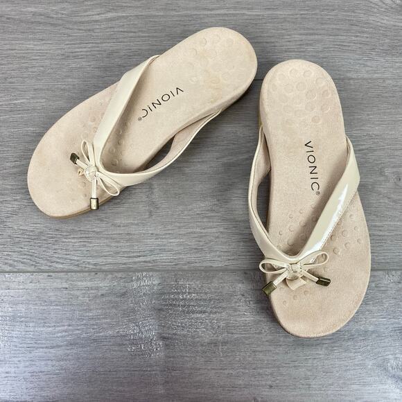 Vionic Cream Tan Bella II Thong Sandal Sz.7.5 - Picture 3 of 13